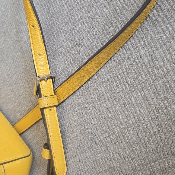 Kate Spade Emmie Flap Yellow Pebbled Leather Crossbody Bag - Picture 6 of 6